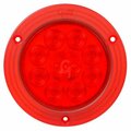 Grote Lamp, Led S/T/T, Supernova 4 In. 10-Diode Pattern, Red, Integrated Flange W/ Gasket, Male Pin 54622